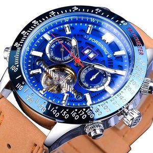 Big Tourbillion Self Winding Sport Watch. Day Month Date Waterproof Mens Watch.